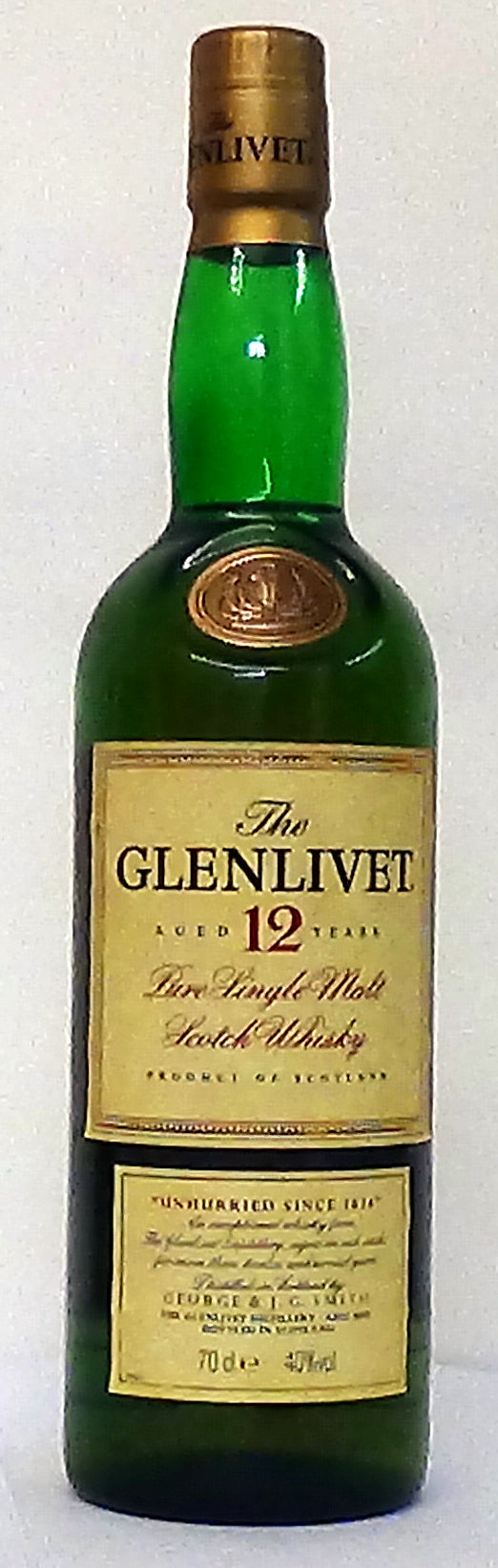 1990s The Glenlivet Aged 12 Years Single Malt Scotch Whisky, 40% vol, 700 ml;