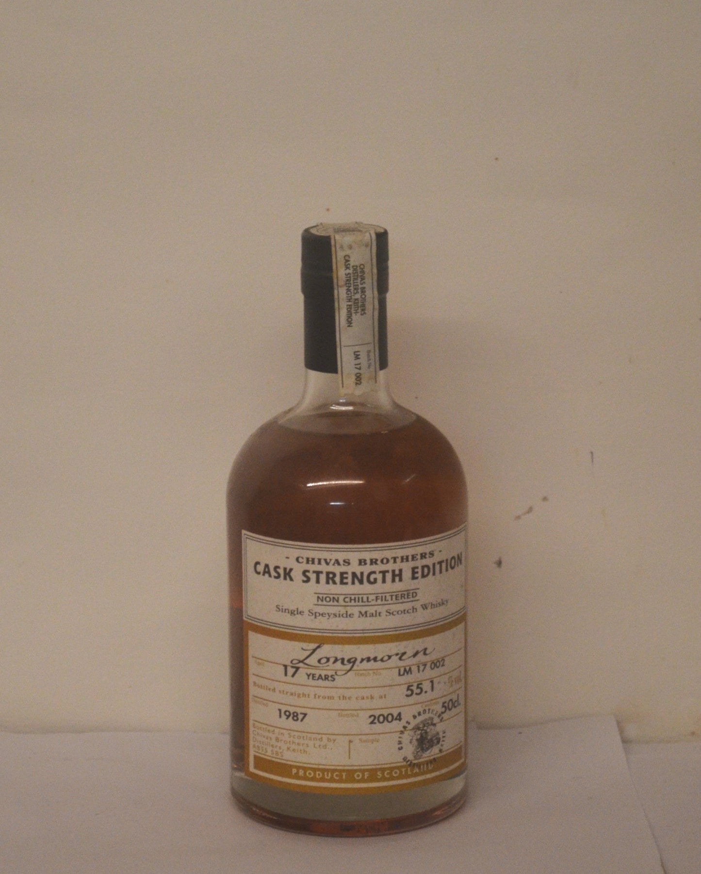 1987 Chivas Brothers Cask Strength Edition Longmorn 17 Year Old Single Malt Scotch Whisky, Speyside, Scotland