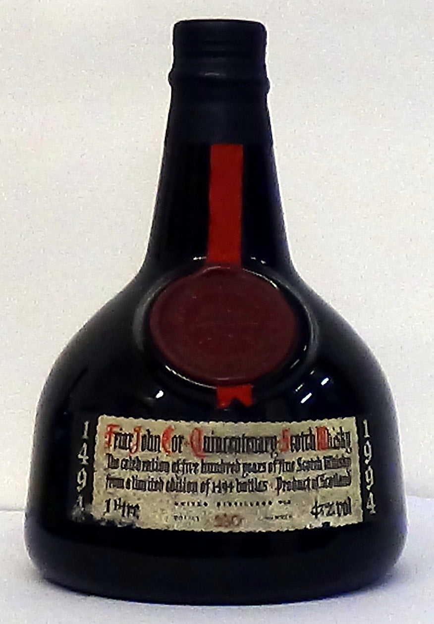 Friar John Cor Quincentenary Scotch Whisky 1494-1994, The Celebration of 500 Years of Fine Scotch Whisky From A Limited Edition of 1494 Bottled, Bottle No 160, 1 Litre, 43% vol.