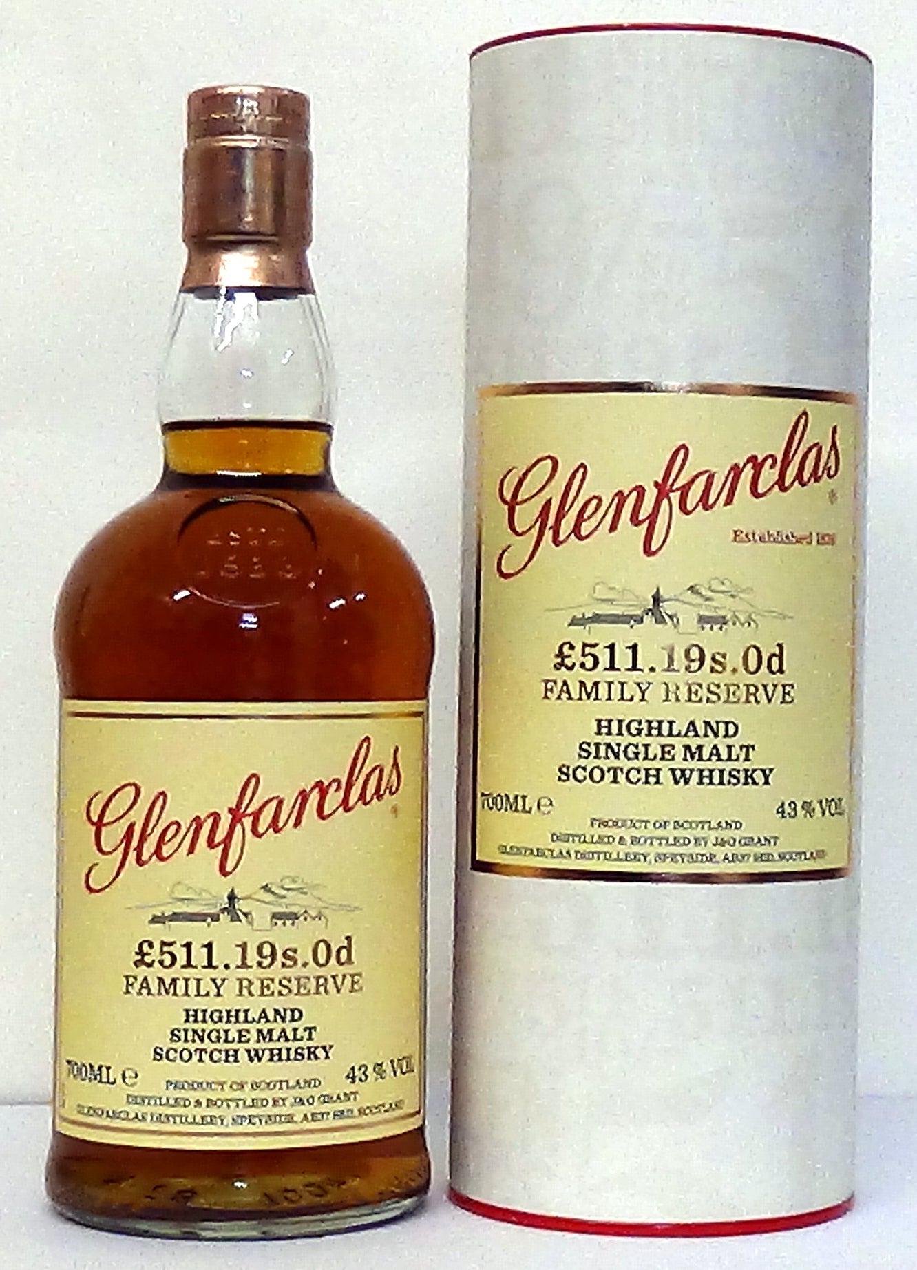 Glenfarclas £511.19s.0d Family Reserve Highland Single Malt Scotch Whisky, 43%