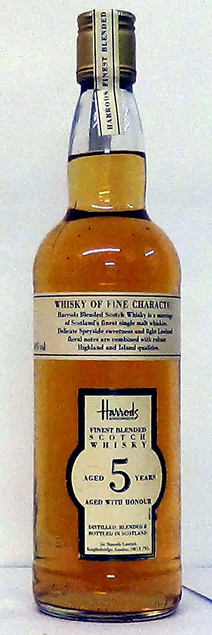 Harrods Finest Blend 5 Year Old Scotch