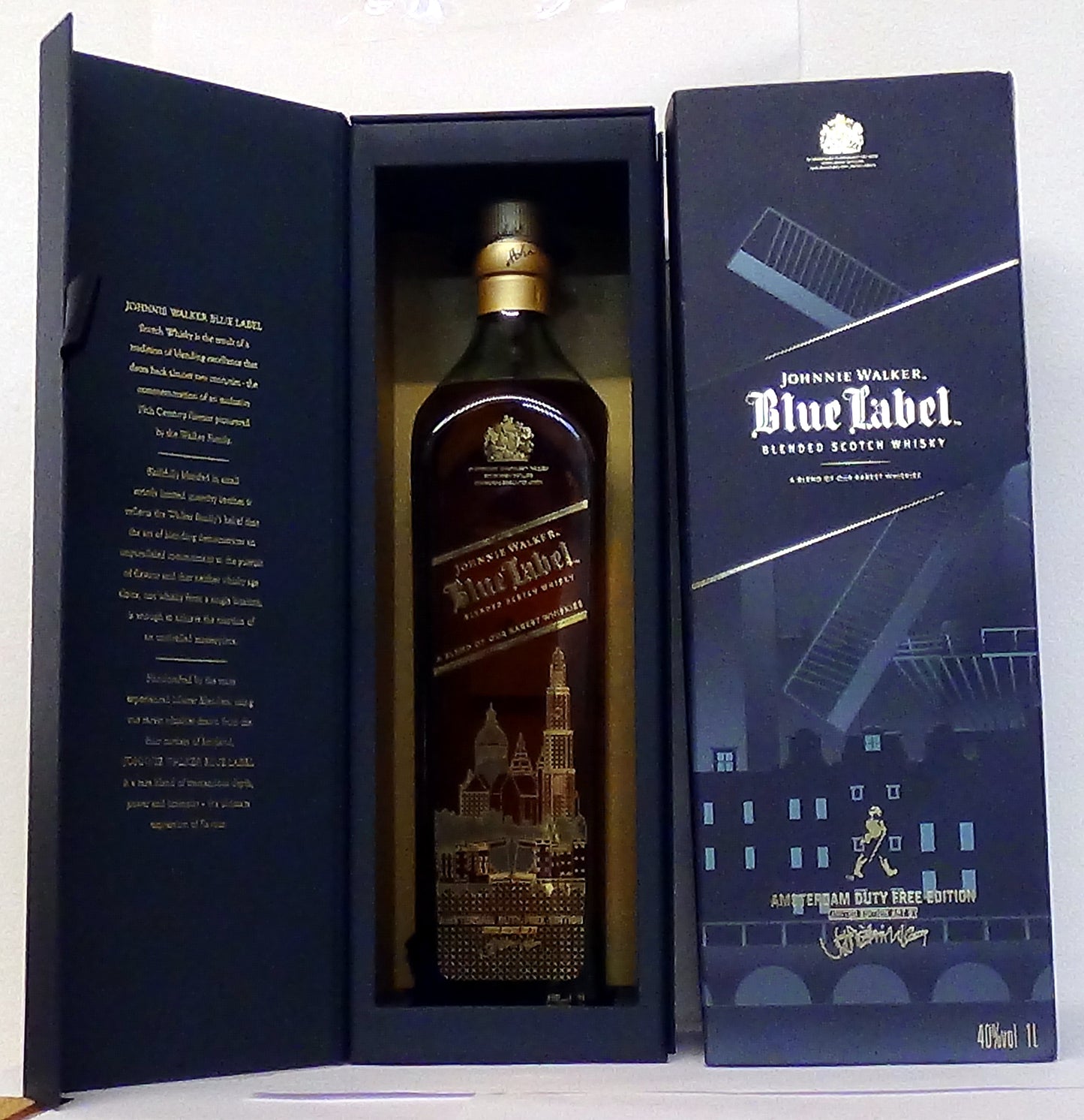 Johnnie Walker Blue Label Amsterdam Duty Free Edition, Limited Edition Art, 40% vol, 1 litre, boxed