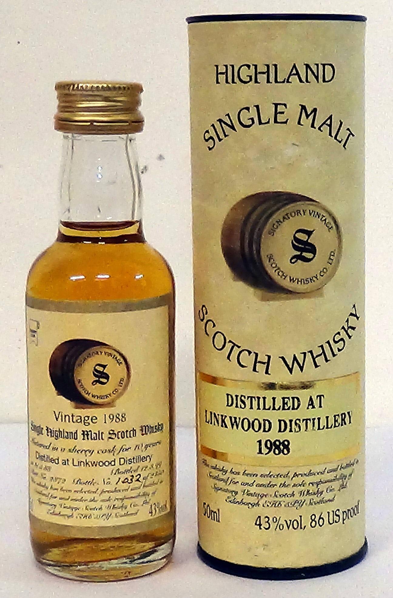 1988 Signatory Linkwood 11 Year Old 5cl