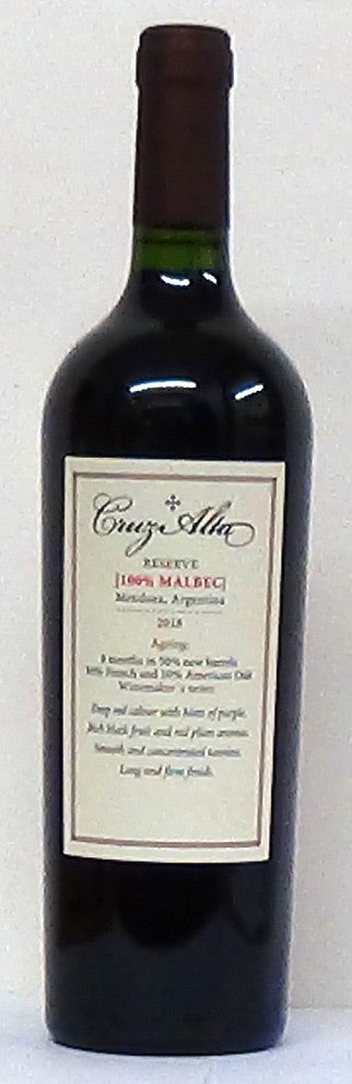 2018 Cruz Alta Reserva Malbec Mendoza Red - Argentinian Wines - Wines