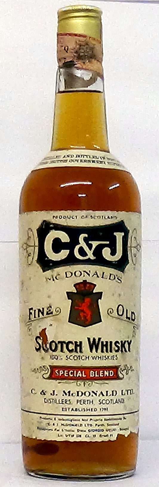 1960s C & J McDonalds OLd Fine Old Scotch Special Blend