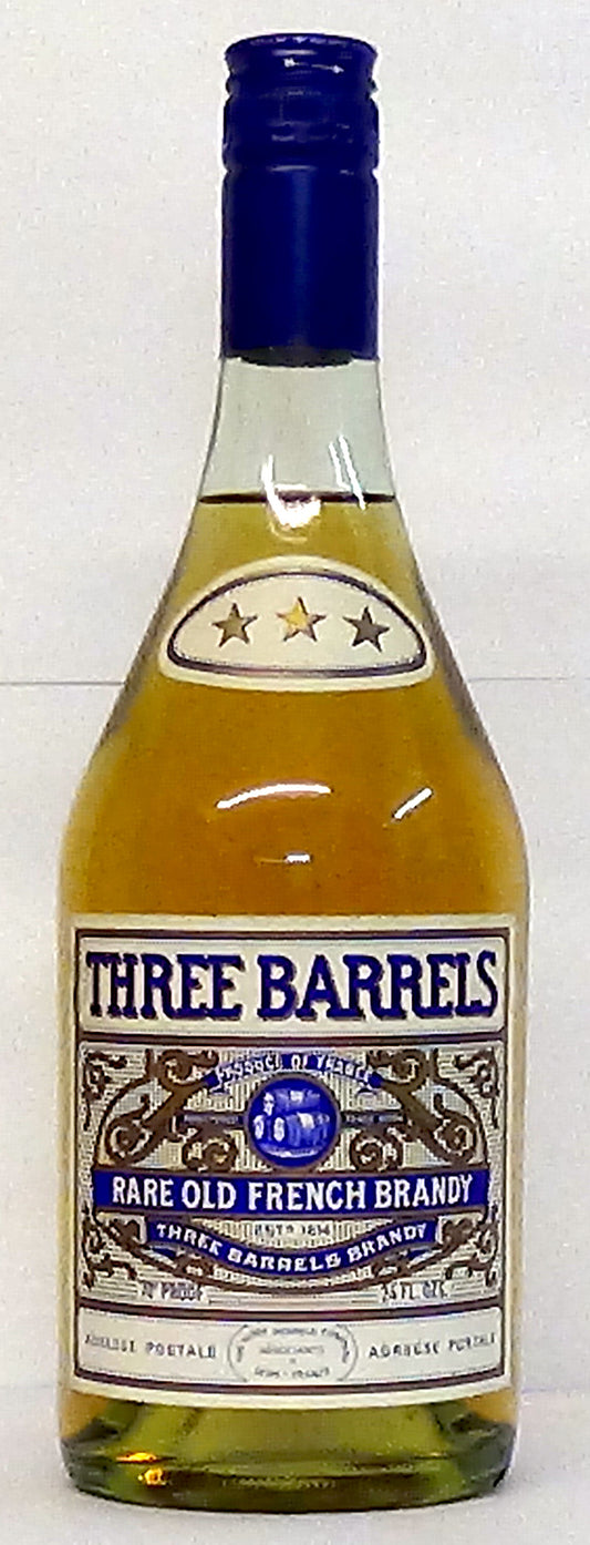 1960s Three Barrels Rare Old French Brandy (24 fl oz)