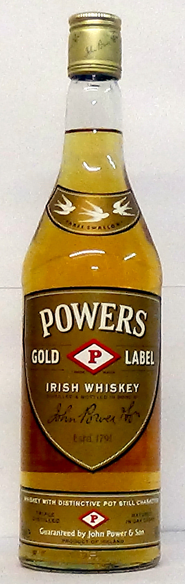 1980s Powers Gold Label Irish Whiskey 40% Abv