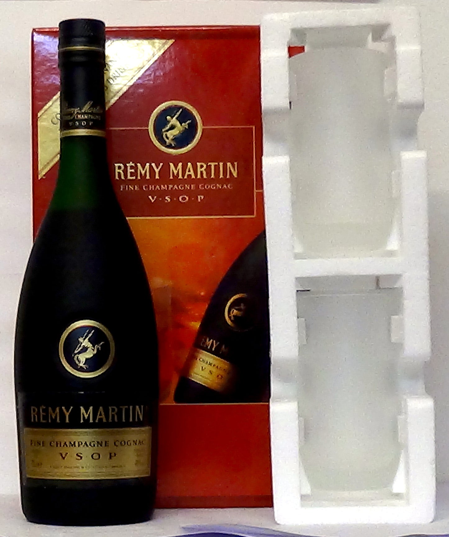 1980s  Remy Martin Vsop Fine Champagne Cognac with 2 Glasses