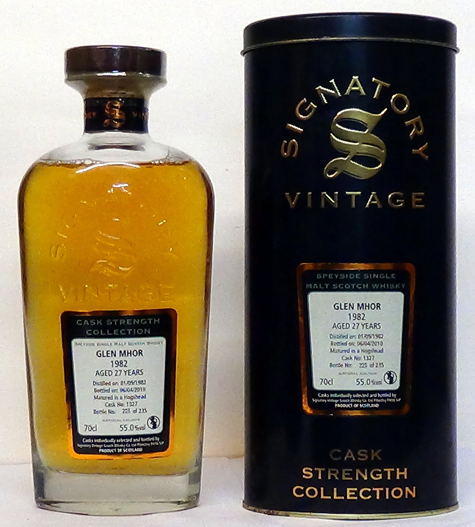 1982 Glen Mhor 27 Year Old Speyside Cask Signatory Vintage Cask Strength Collection 55% vol