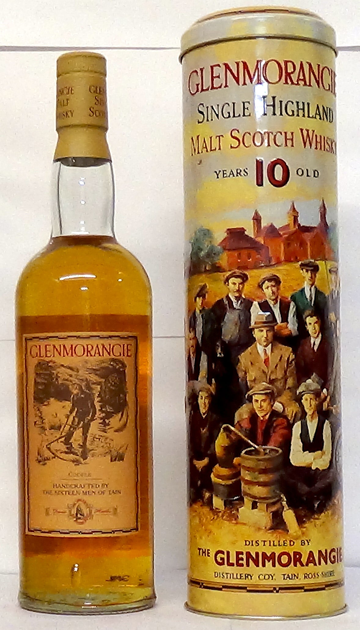 1990s Glenmorangie 10 year old Hand signed & Handcrafted by the Sixteen Men of Tain in presentation tin