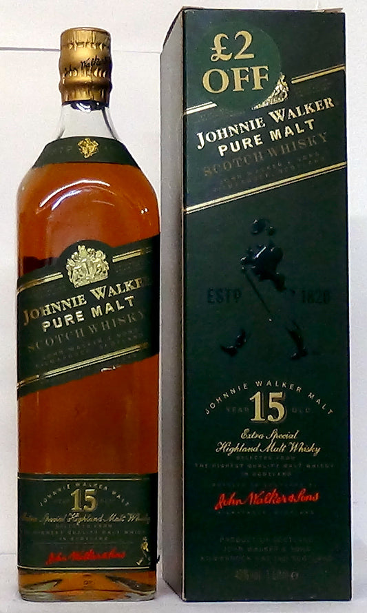 1990s Johnnie Walker Pure Malt 15 year Old Green Label 1 Litre