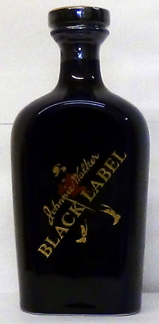 Ceramic Decanter of Johnnie Walker Black Label, no size or alc/vol on bottle (level unknown).