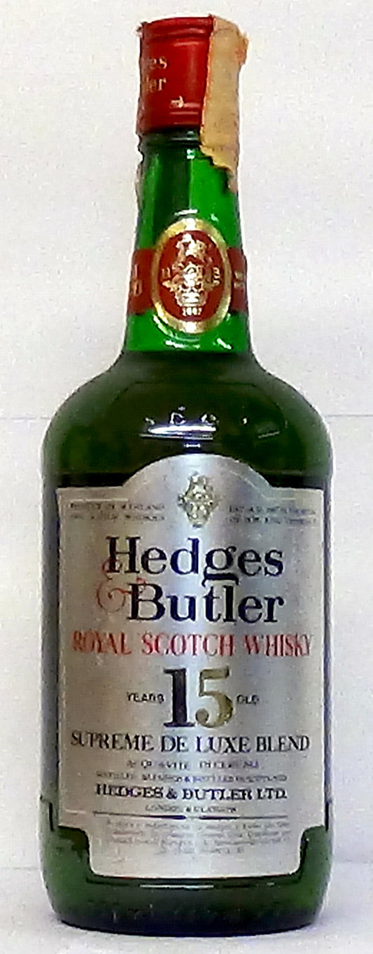 Hedges and Butler 15 Year Old Royal Scotch Whisky 1980s