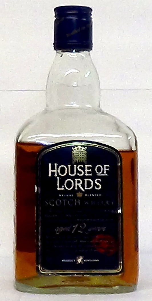 House of Lords 12 Year Old Deluxe Blended Scotch Below Shoulder Blue Label