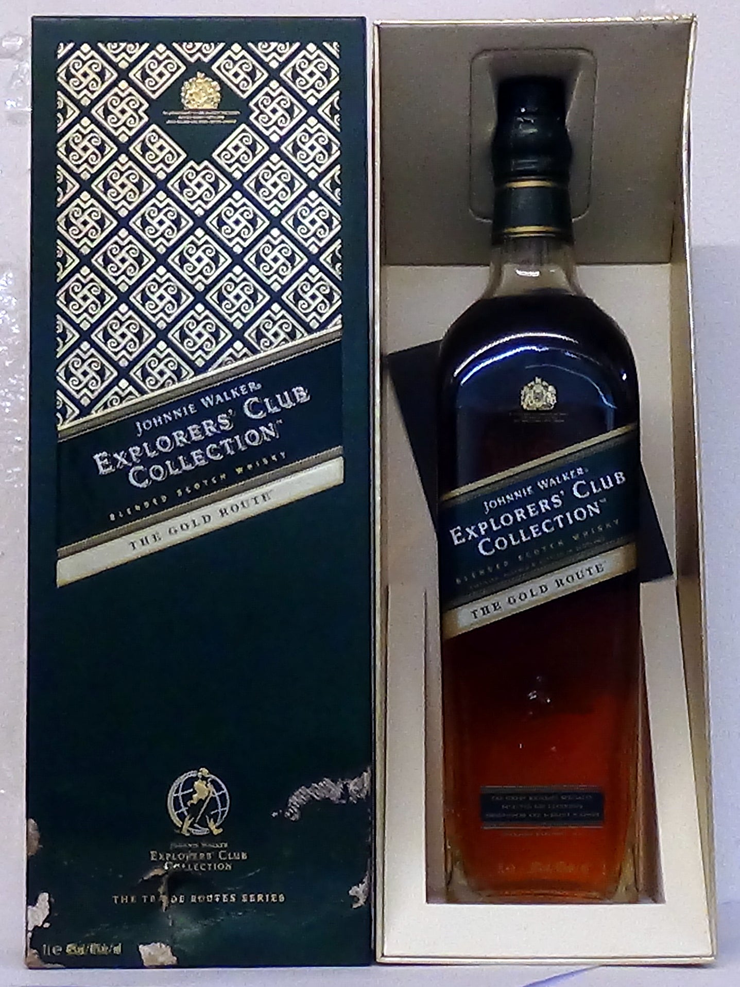 Johnnie Walker Explorers' Club Collection “The Gold Route' 1 litre, boxed (box damaged)
