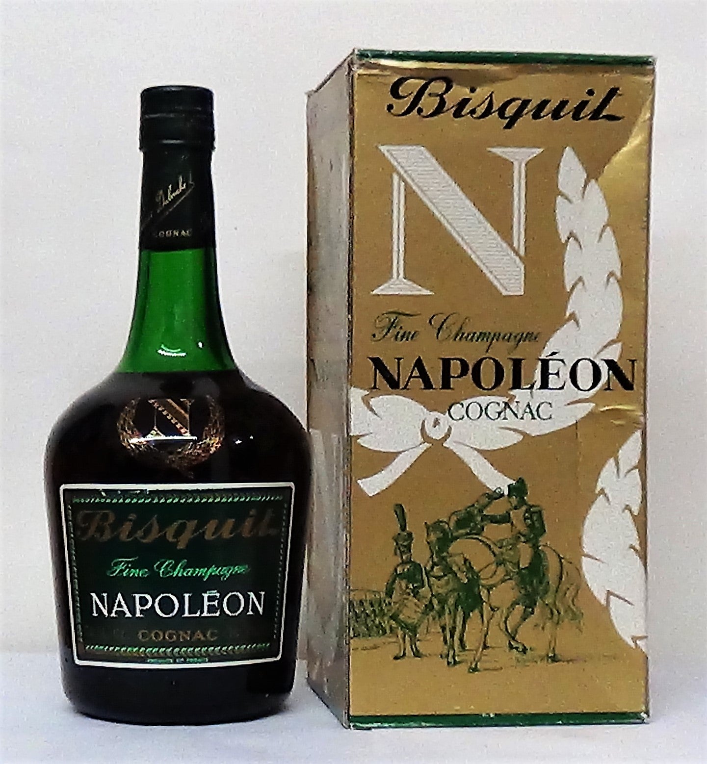 1960’s Bisquit Fine Champagne Napoleon Cognac Mid Shoulder - Cognac - 