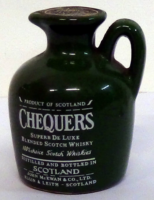 1970’s Chequers Superb DeLuxe in ceramic jug 5cl