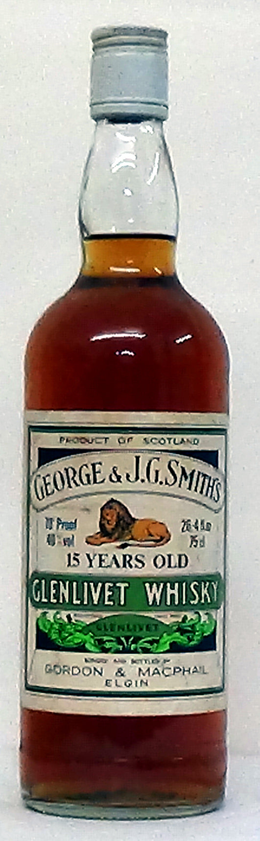 1970s Glenlivet 15 Year Old George & J.G. Smith’s - Scottish Whiskey -