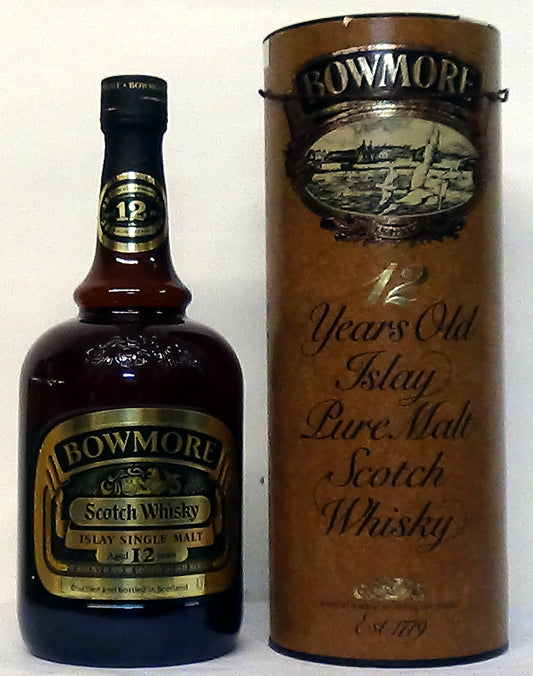 1980s Bowmore 12 Year Old 43% vol 1 Litre Duty Free Label