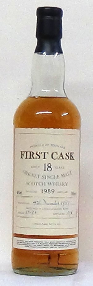 1989 Highland Park, Orkney Malt, First Cask, 18 Year Old, 46%Vol - Sco
