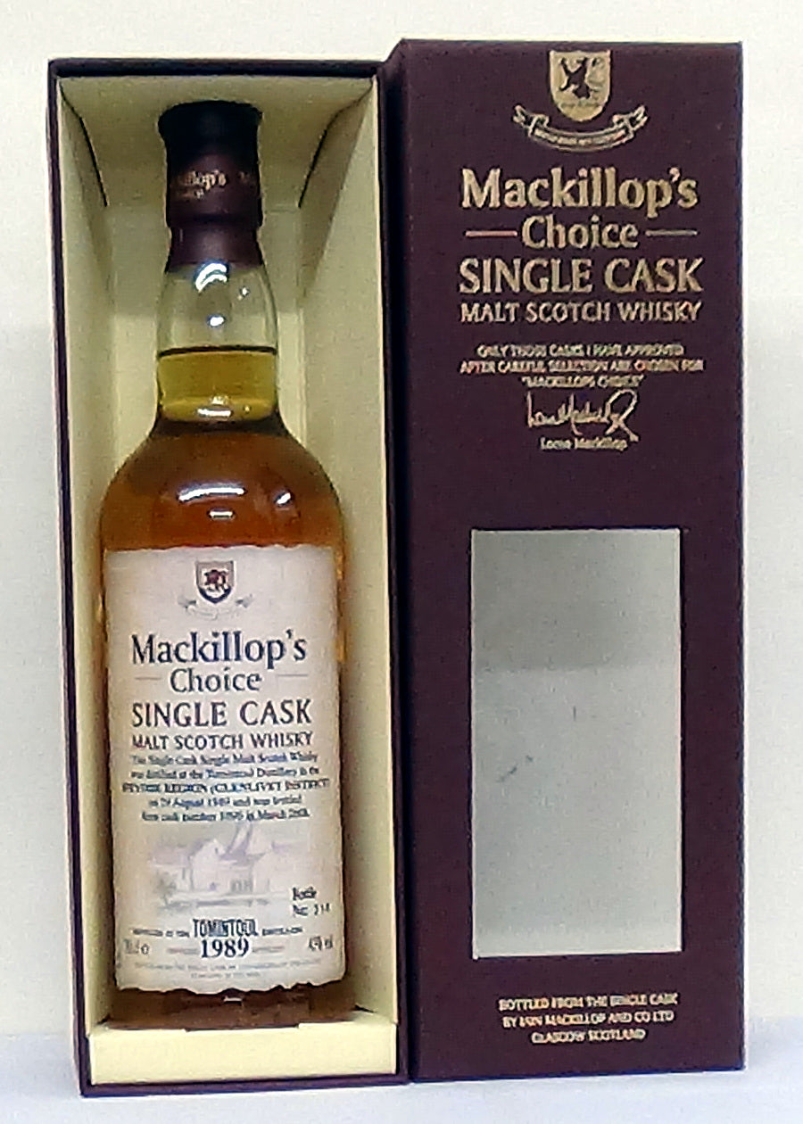 1989 Tomintoul Single Cask, 19 Year Old, Bottled for Mackillop’s Choic