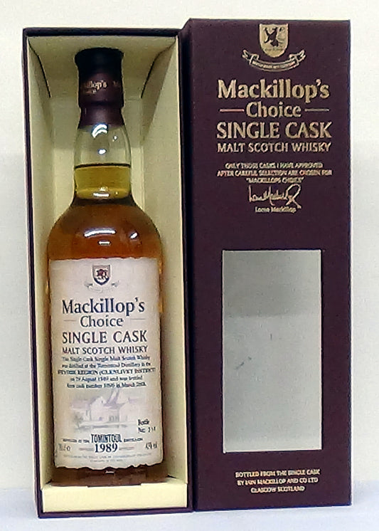 1989 Tomintoul Single Cask, 19 Year Old, Bottled for Mackillop’s Choic