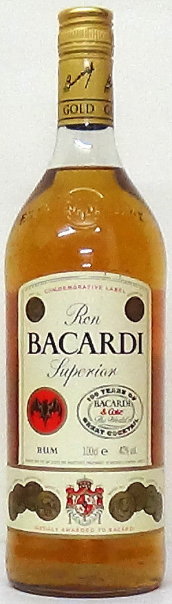 1990’s Ron Bacardi Superior Gold Commemorative Label 1 Litre Rum - Spi