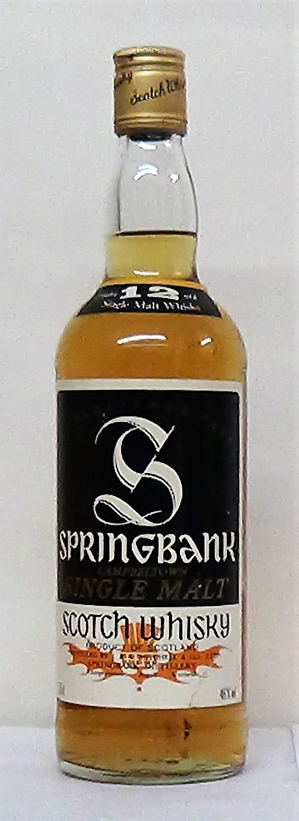 1970’s Springbank 12 Year Old Campeltown - Scottish Whiskey - M&M Pers