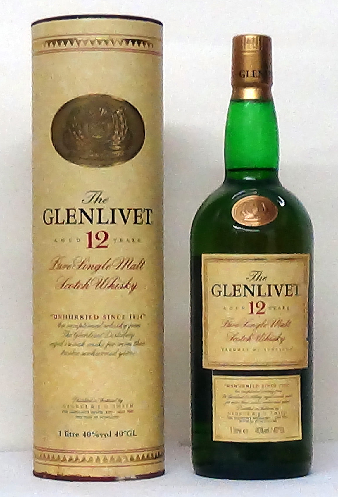 1980's-1990's Glenlivet 12 Year Old 1 Litre - Scotland, Whiskey - M&M 