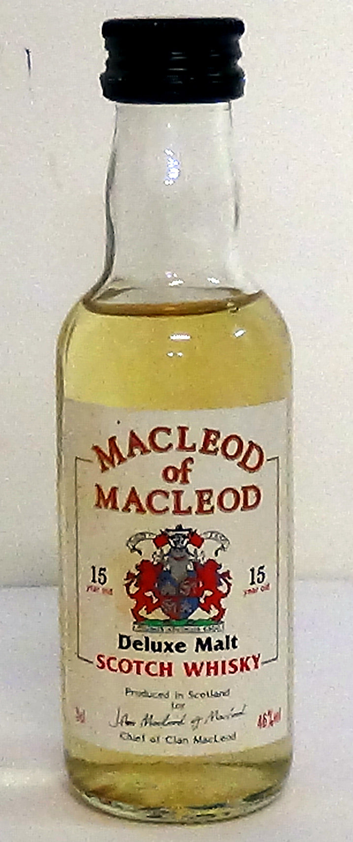Macleoud MacLeod of MacLeod 15 YO Deluxe Malt 46% Abv 5cl – M&M Personal Vintners
